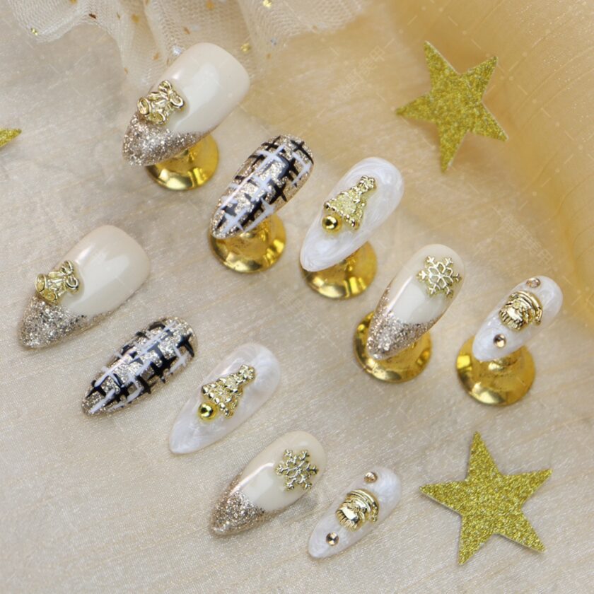 Snowflake Bell Press on Nails