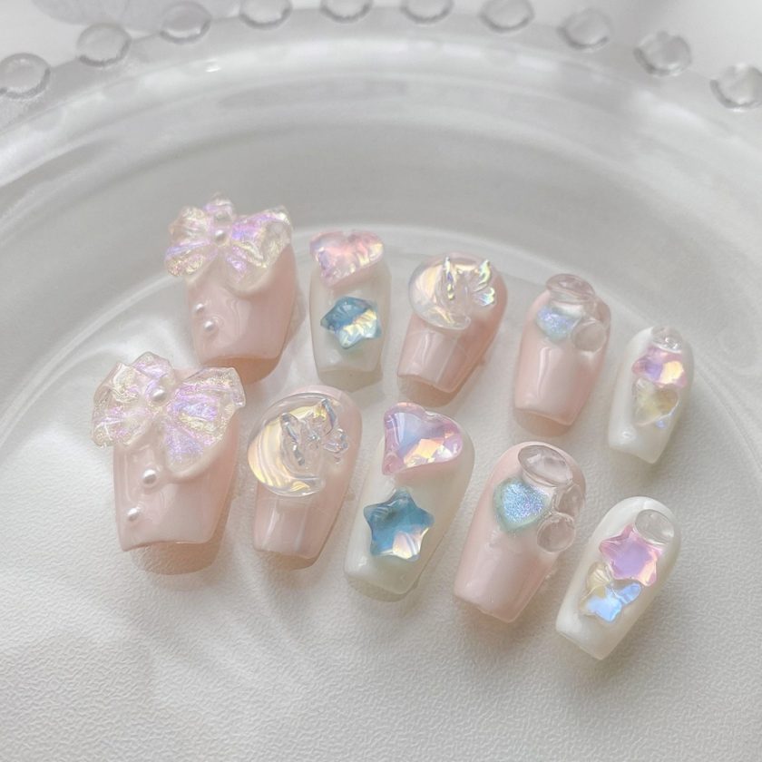 Dopamine Colorful Diamond Press on Nails