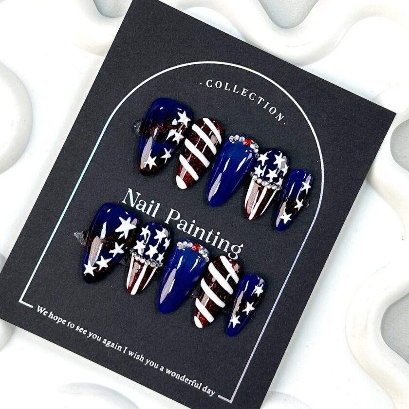 Stars and Stripes Americana Press on Nails