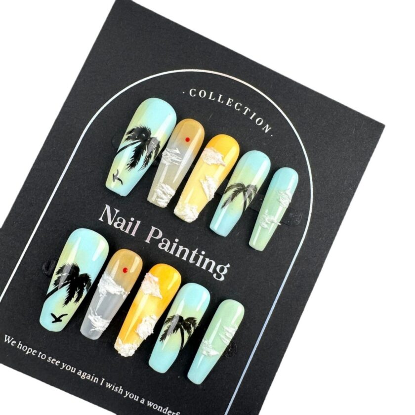 Sunset Coconut Press on Nails - Image 4