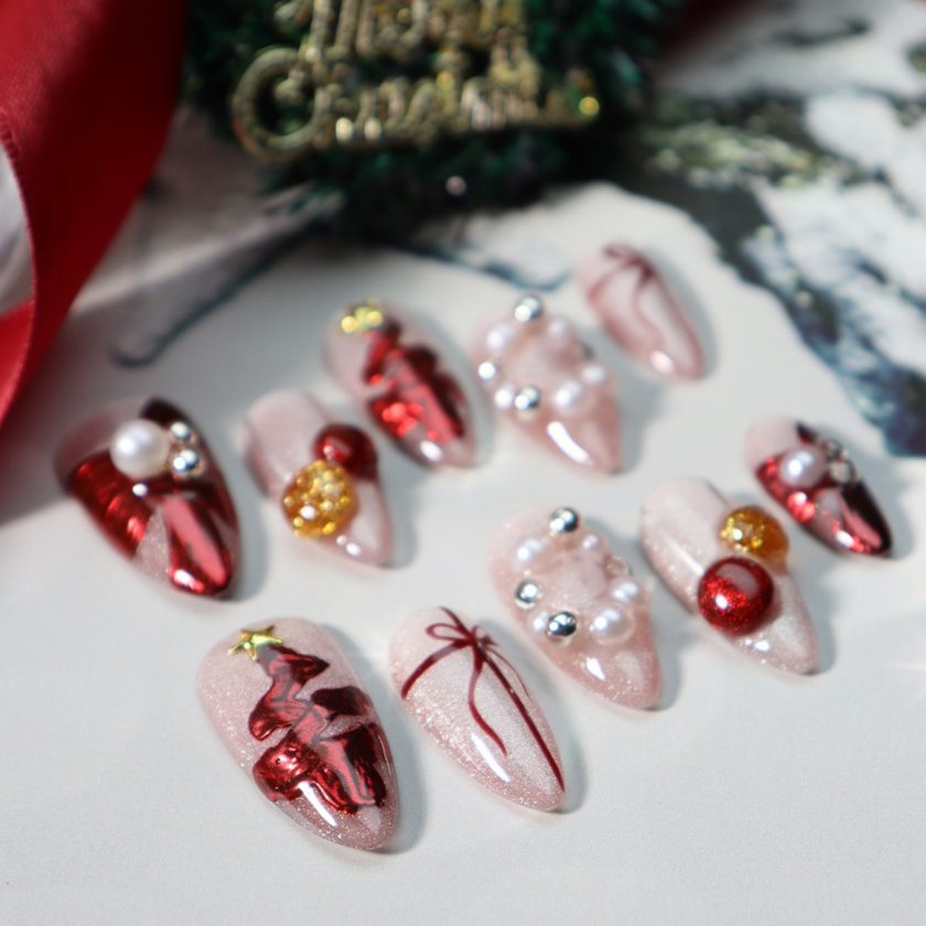 Christmas Style Pearl Press on Nails - Image 2