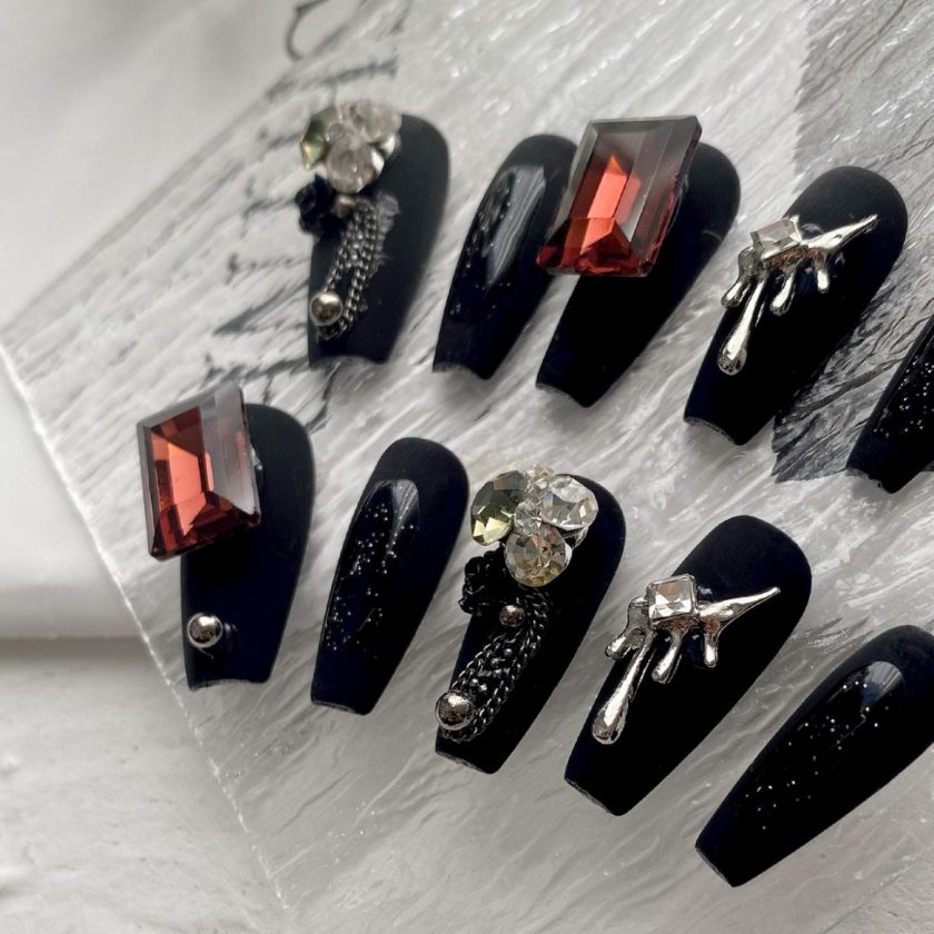 Dark Ruby Press on Nails - Image 2