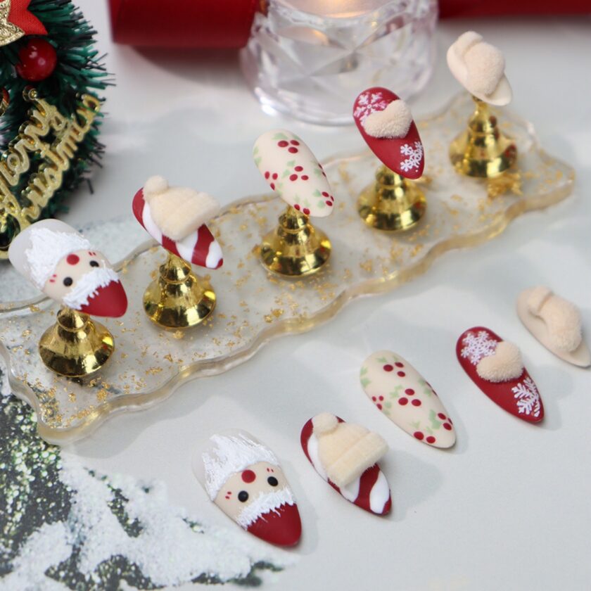 Santa Claus Holiday Cheer Press on Nails