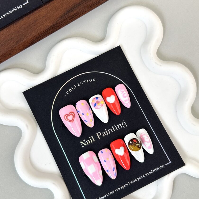 Pink Donut Press on Nails - Image 2