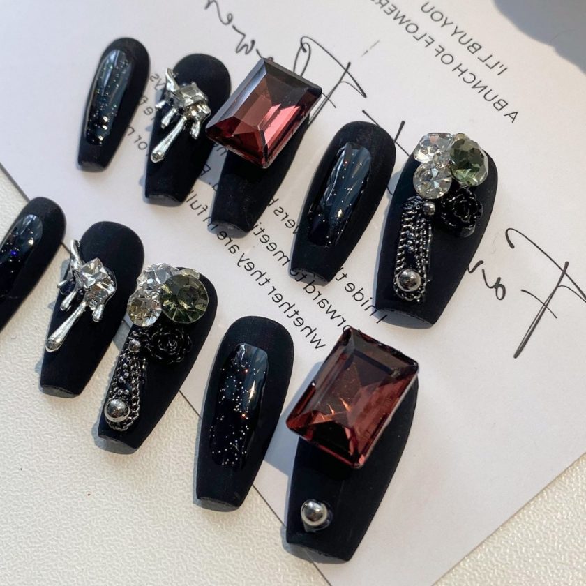 Dark Ruby Press on Nails - Image 4